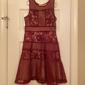 US Angels Girls Mesh & Lace Paneled Dress